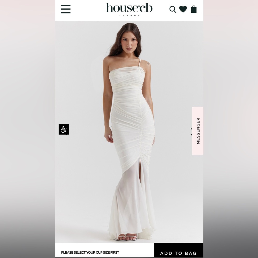 New House Of CB PEARLA ivory dress XS